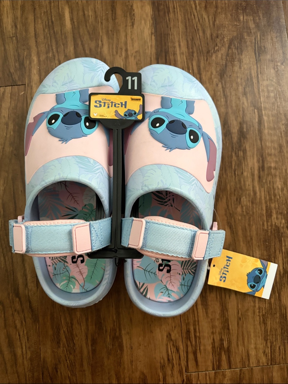 Women Blue & Pink Stitch Slip-On Sandals - Size 11